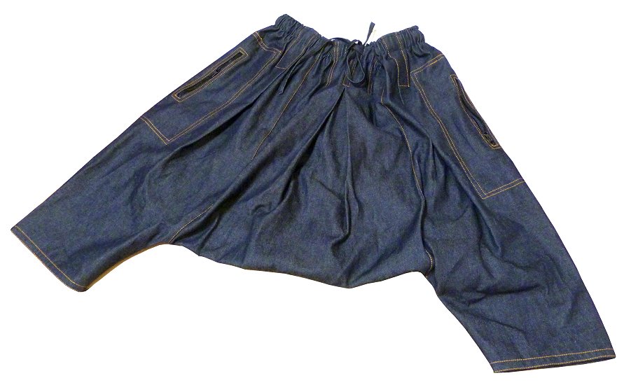 Pantalon sarouel jeans bleu marine Al-Haramayn Deluxe (Taille S) - Modèle  Cordon et poche avec fermeture zip - Prêt à porter et accessoires sur