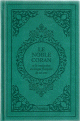 Le Noble Coran et la traduction en langue francaise de ses sens (bilingue francais/arabe) - Edition de luxe couverture cartonnee en cuir Bleu-vert