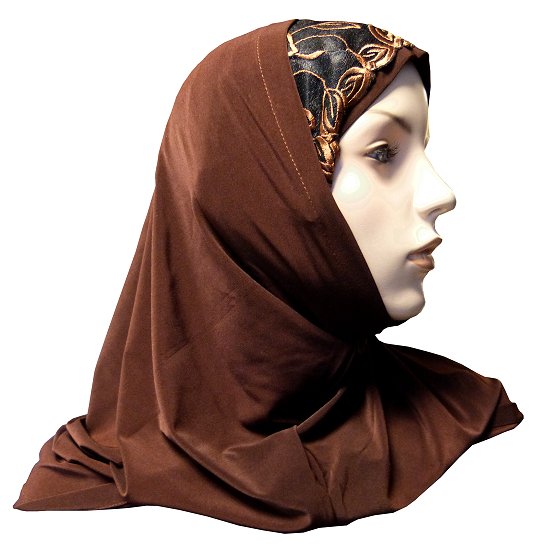 Marron chocolat foulard floral self gaufrée étole sarong châle hijab head foulards 