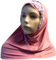 Hijab 2 pieces avec dentelle a motifs fleuris - Coloris rose