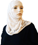 Hijab 2 pieces avec dentelle a motif en fleur