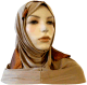 Hijab 2 pieces beige decore de pieces bronze