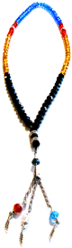 Sabha de luxe pour femmes - Chapelet-sebha 99 perles cristal multicolore avec decorations metalliques argentees