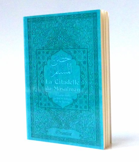 Pack cadeau de couleur bleu pas cher avec 2 livres Les 40 hadiths & La  Citadelle du musulman (bilingues français/arabe) - Parfum deluxe - Sac
