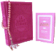Pack Cadeau Couleur Rose : Le Saint Coran (francais/arabe/phonetique) + La Citadelle du musulman + Chapelet "Sebha" de luxe rose