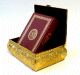 Coffret metallique dore avec Le Saint Coran assorti