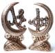 Ensemble de 2 pieces decoratives bronze avec inscription Allah et Mohammed decorees de diamants