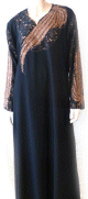 Abaya noire "Dubai" tissu de qualite avec foulard assorti