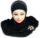 Hijab noir paillete avec decorations et chaines fines