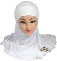 Hijab Blanc paillete avec decoration et chaines fines