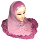 Hijab vieux rose orne de strass et diamants