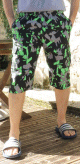 Pantacourt ete - Bermuda de plage - Short de bain - Sarouel de Bain long genoux pour homme motif camouflage militaire - Couleur noir, vert et gris