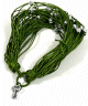 Bracelet artisanal en sabra de couleurs vert avec pendentif cle