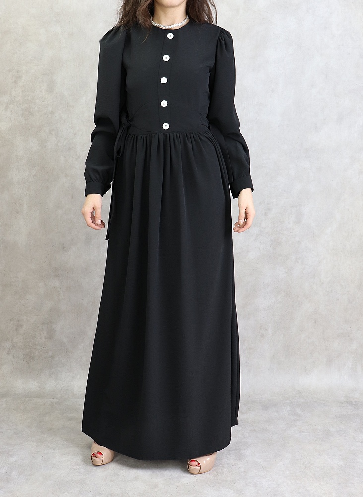 Robe longue style classique pour femme - Couleur noire