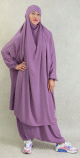 Ensemble Jilbab femme deux (2) pieces cape et seroual (pantalon) - Couleur Mauve