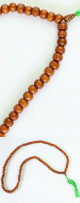 Chapelet (Tasbih) a 99 grains en bois artisanal fait main (30 cm)