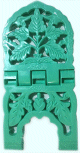 Porte Coran en plastique de couleur vert-bleu motifs feuilles