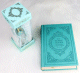 Coffret Cadeau Muslim : Tapis de priere adulte + Sebha (chapelet musulman 99 perles) + Le Noble Coran avec traduction francaise - Couleur Bleu