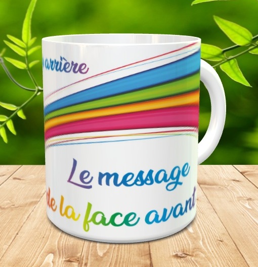 Mug multicolore pour enfant - Tasse cadeau originale avec arc-en-ciel  soleil et message personnalisé - Objet de décoration ou oeuvre artisanale  sur