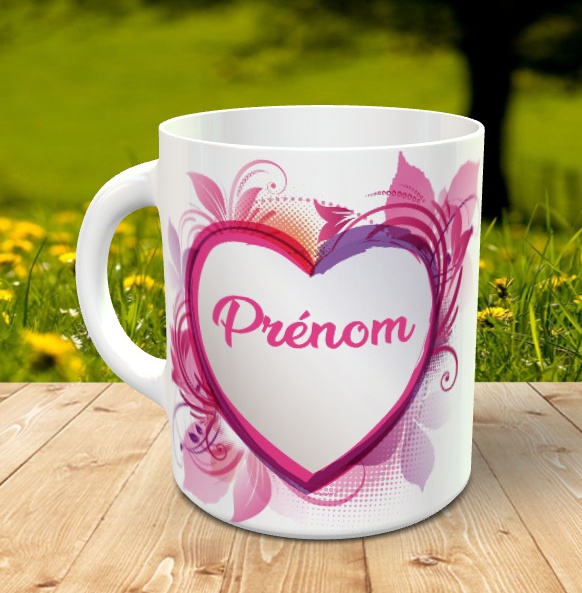 Mug cadeau message à coeur ouvert - Tasse personnalisable à offrir à une  personne qu'on aime - Objet de décoration - Idée cadeau - Oeuvre artisanale