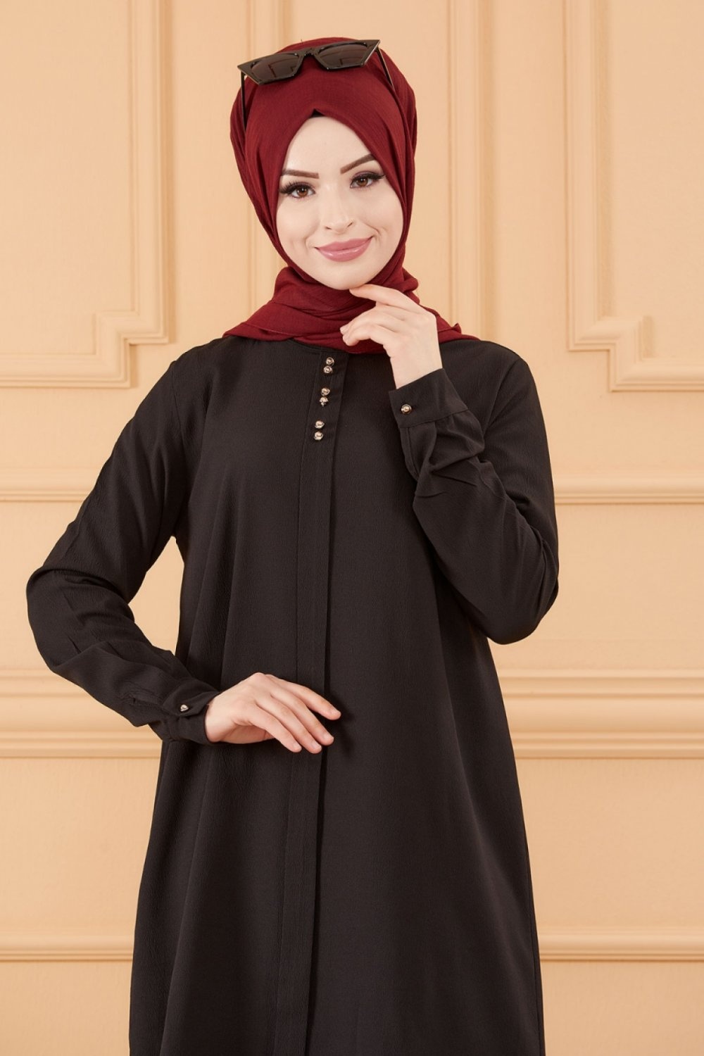 Ensemble ample pour femme : tunique et pantalon large (Vêtement chic style  habillé pour femme musulmane) - Couleur noir