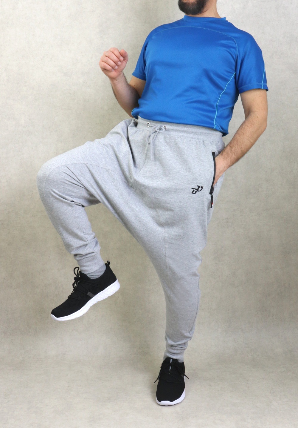 Pantalon jogging Seroual léger poches zip blanches pour homme