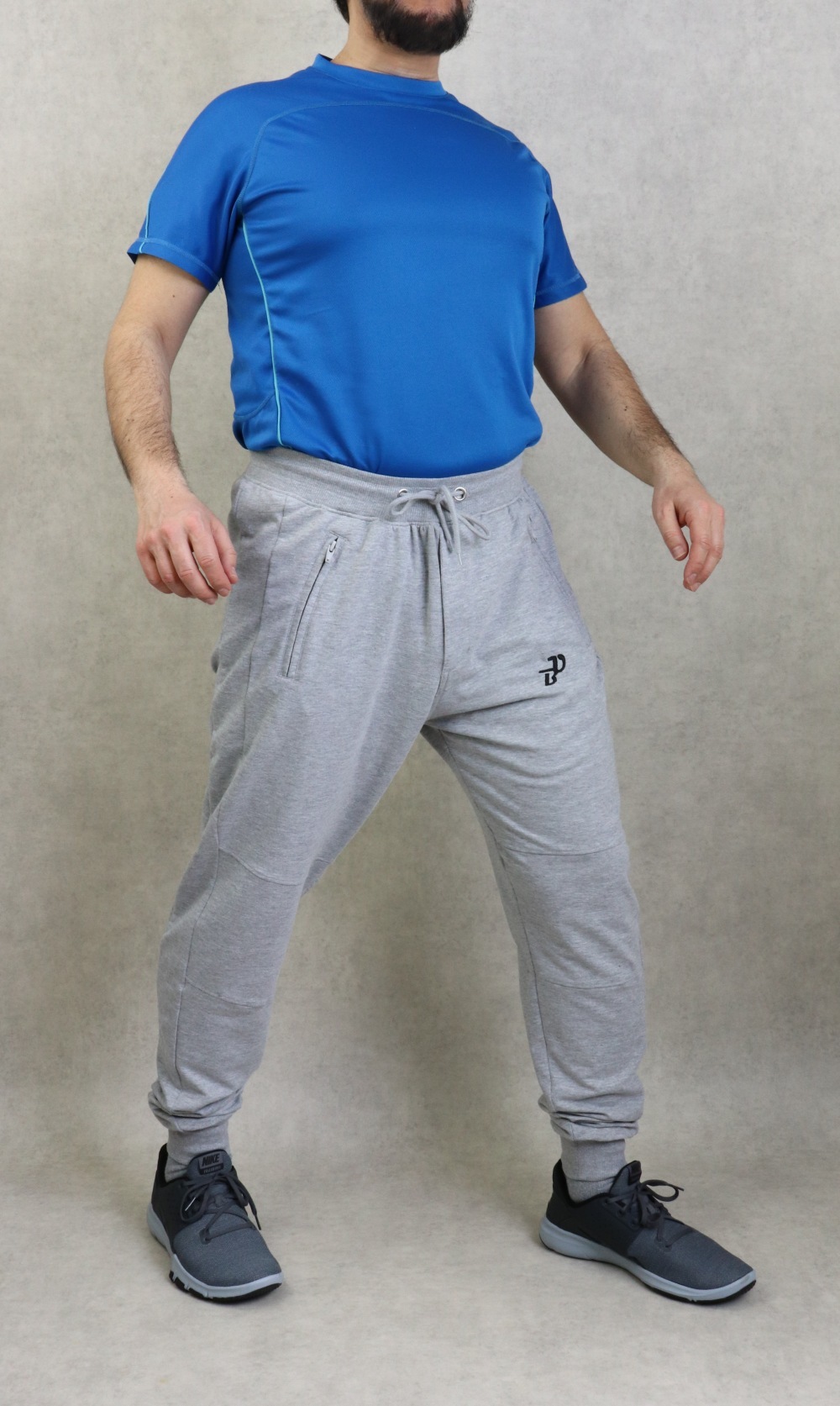 Veste jogging zippée légère bicolore à capuche de marque Best Ummah -  Couleur Bleu marine et blanc