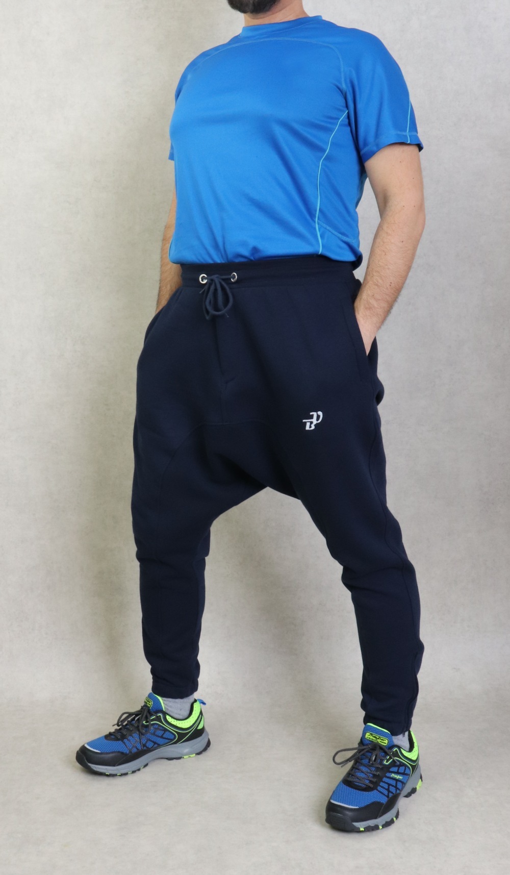 Pantalon Sarouel Jogging léger homme poches et chevilles zip - Seroual Best  Ummah - Couleur Bleu marine