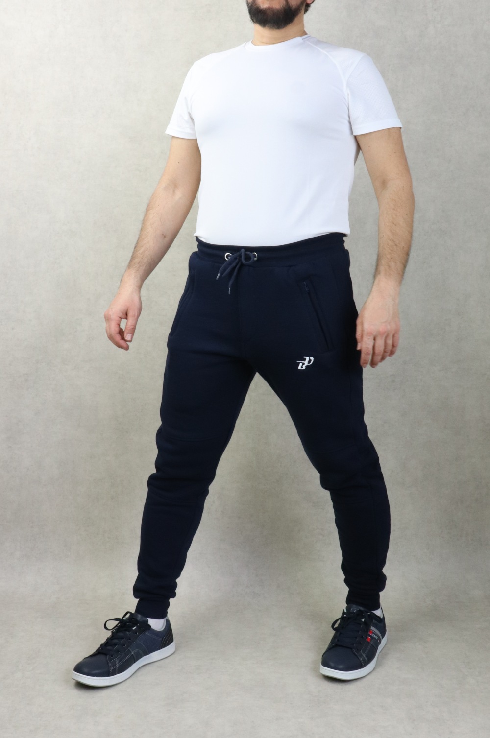 Pantalon de Jogging large léger homme poches zip - Marque Best Ummah -  Couleur Gris foncé chiné Sélectionner la taille M