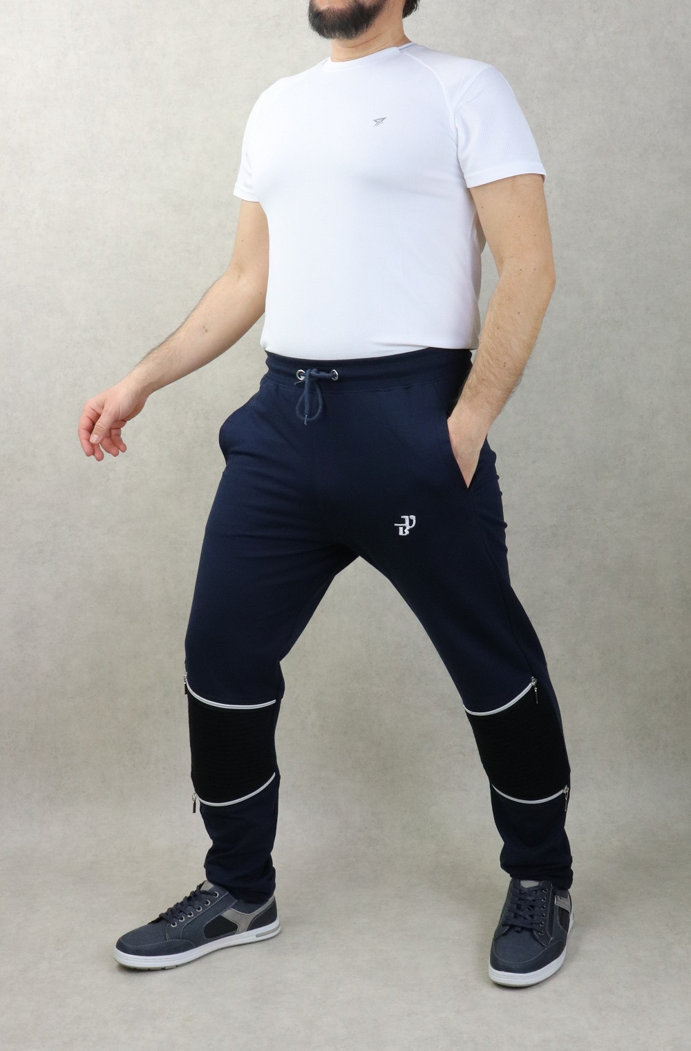Pantalon Jogging molletonné genoux zippés pour homme - Marque Best