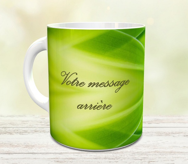 Mug Tasse Personnalisable avec votre texte Couronne de fleurs