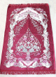 Grand Tapis de priere avec decorations islamique tisse en chenille (sajjada) - Couleur bordeaux
