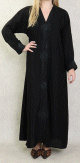 Robe Abaya Dubai noire de qualite avec strass