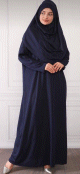 Ensemble djilbab Jupe et Cape avec manches (Hijab priere) - Couleur bleu marine