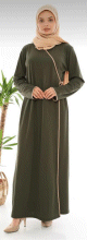 Abaya Kimono oriental pour femme (Boutique en ligne vetement pour hijab) - Couleur kaki