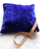 Sacoche en velours avec fermeture zip - Couleur bleu