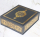 Grande boite cadeau rigide avec fermeture magnetique et inscription "Le Saint Coran" - Noir dore