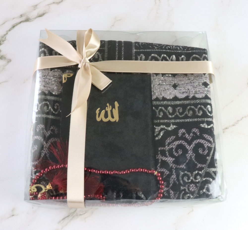 Coffret cadeau : Coran + tasbih + Tapis de priere : ROSE