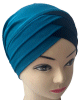 Turban bonnet croise bicolore femme moderne - Couleur Vert emeraude et Noir