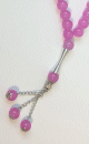 Chapelet (Subha) de luxe a 33 perles de couleur Rose avec parties argentees