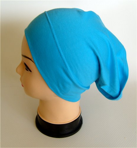 Bonnet tube en coton de couleur Bleu de Prusse
