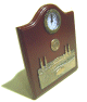 Tableau en bois avec montre Horloge - La Mecque - Medaillon Allah