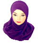 hijab deux pieces coton de couleur sans dentelles - Couleur Violet