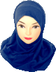 Hijab deux pieces de couleur sans dentelles - Couleur Bleu marine