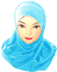 Hijab deux pieces coton bleu turquoise