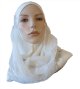 Foulard hijab 1 piece blanc casse avec motifs