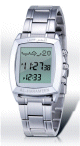 Montre digitale avec horaires de prieres (bracelet metallique argente en acier inoxydable) - Modele HA-6064