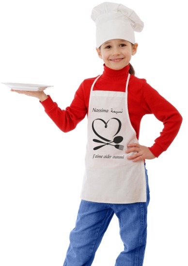 Tablier de cuisine pour enfants personnalisable à votre choix